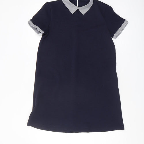 Zara Trafaluc Women's Blue Shift Dress Size 8