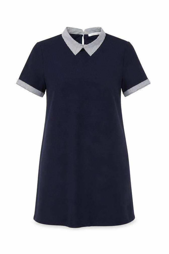 Front view of Zara Trafaluc Women's Blue Shift Dress, size 8
