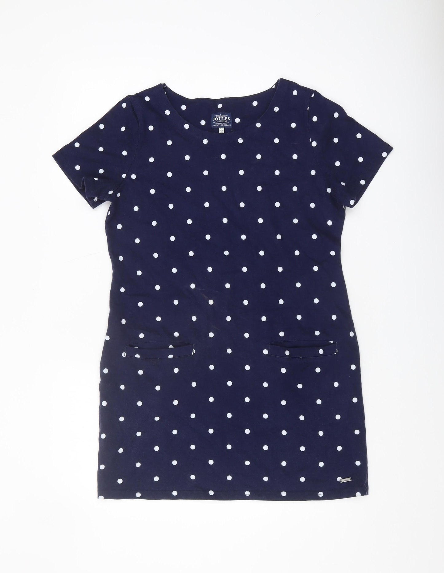 Joules Women's Blue Polka Dot Shift Dress Size 12