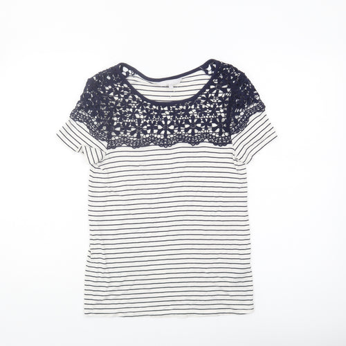 Redherring Women's Blue Striped T-Shirt, Size 8