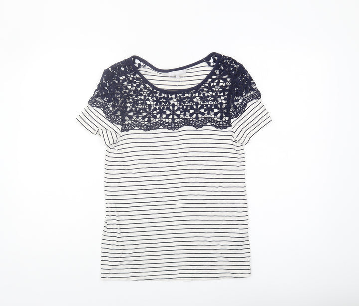 Redherring Women's Blue Striped T-Shirt, Size 8