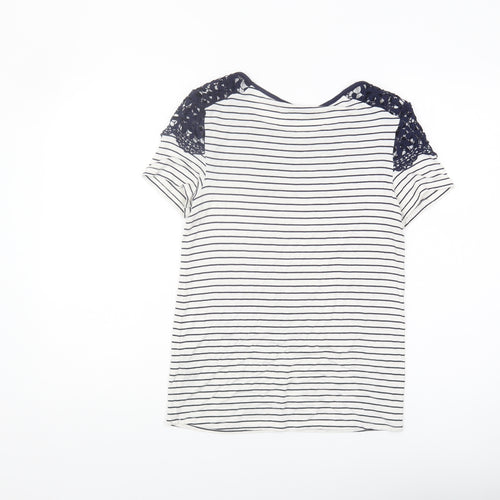 Redherring Women's Blue Striped T-Shirt, Size 8