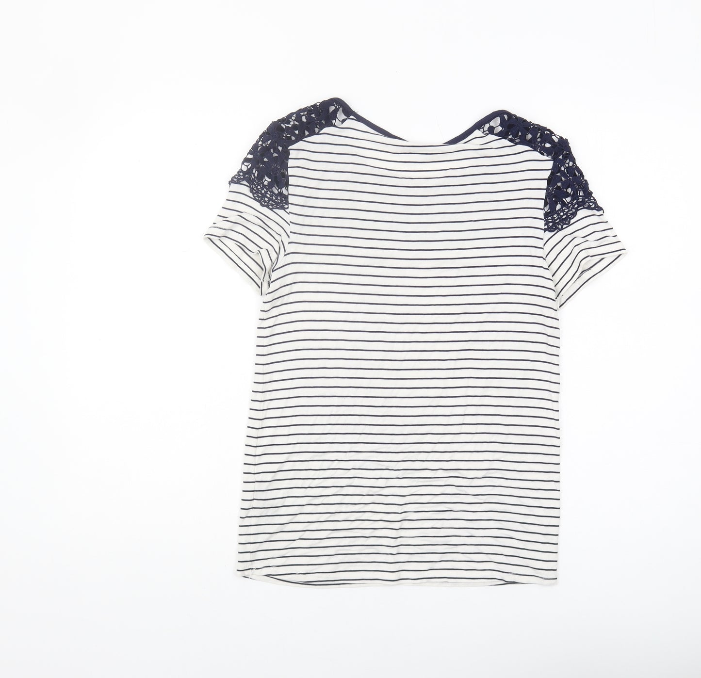Redherring Women's Blue Striped T-Shirt, Size 8