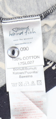 Weird Fish Women's Black Floral Cotton Shift Dress Size 10