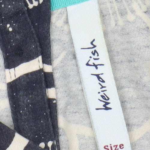 Weird Fish Women's Black Floral Cotton Shift Dress Size 10