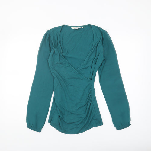 Boden Women's Green Wrap Blouse Size 8