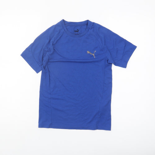 Puma Boys Blue T-Shirt, 11-12 Years, Crew Neck, Logo Accent