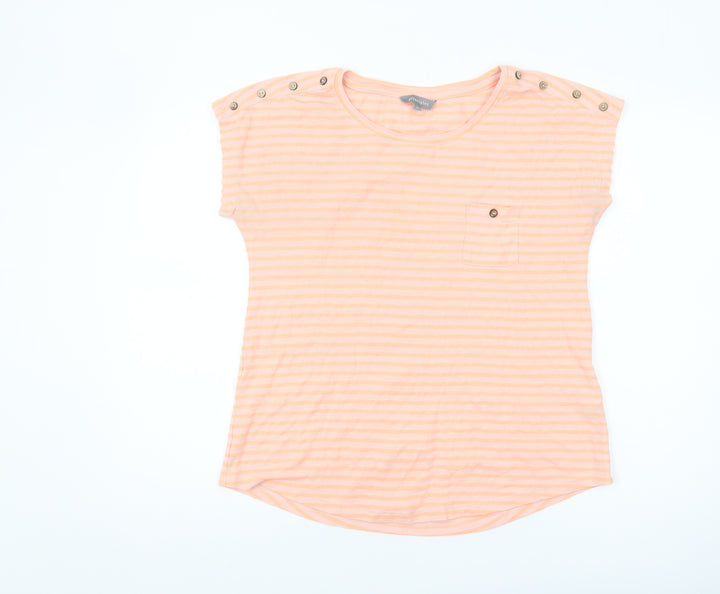Principles Women's Orange Striped T-Shirt Size 12