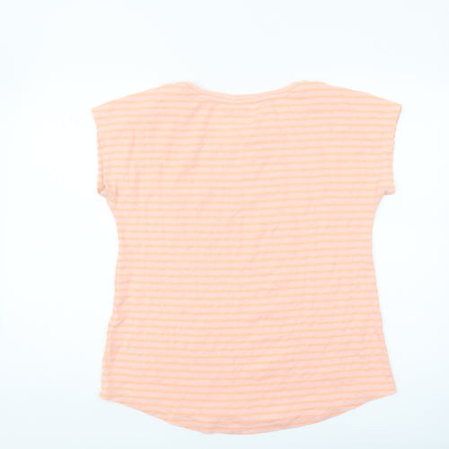 Principles Women's Orange Striped T-Shirt Size 12