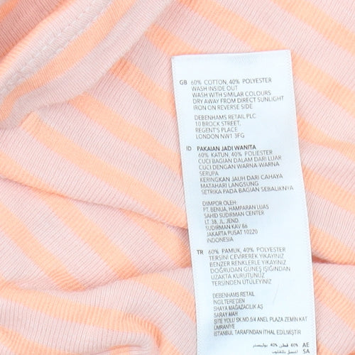 Principles Women's Orange Striped T-Shirt Size 12