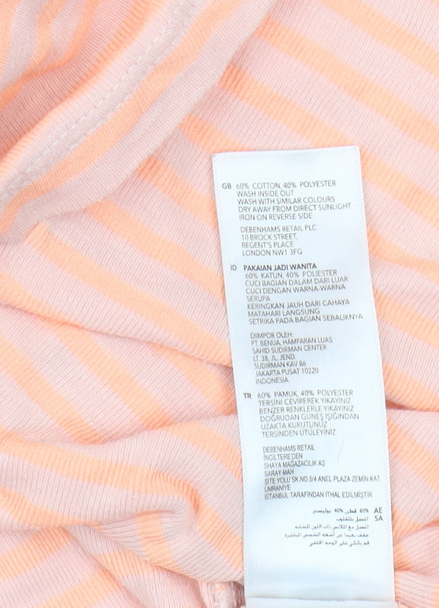 Principles Women's Orange Striped T-Shirt Size 12
