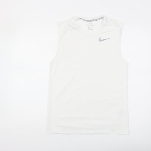 Nike Men's White Tank Top S Athletic Dri-FIT Activewear