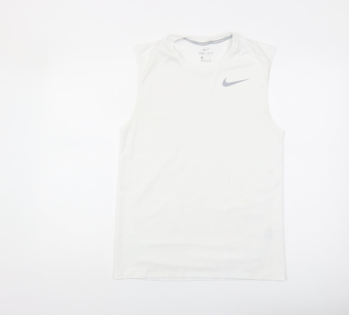 Nike Men's White Tank Top S Athletic Dri-FIT Activewear