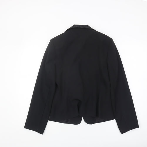 ELLE Women's Black Blazer L Notch Lapel Classic Fit