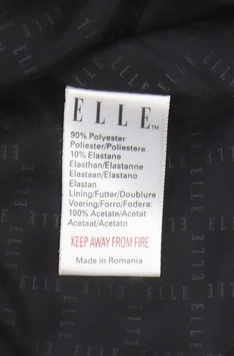 ELLE Women's Black Blazer L Notch Lapel Classic Fit