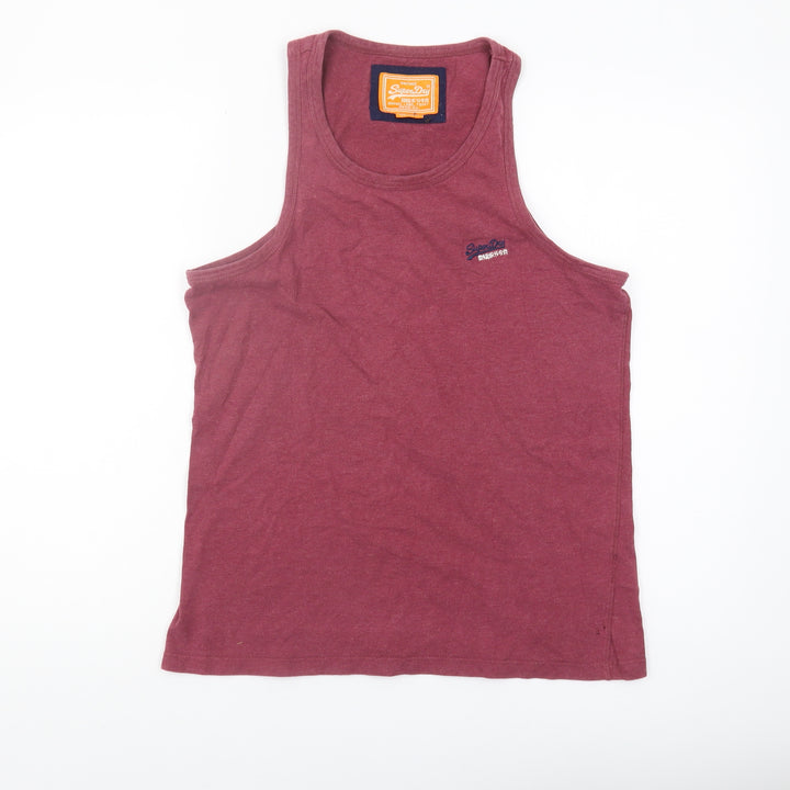 Superdry Men's Red Sleeveless T-Shirt S, Vintage Style