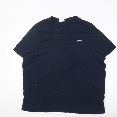 Slazenger Men's 3XL V-Neck Blue T-Shirt - Good Condition
