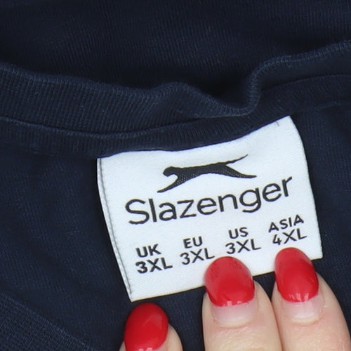 Slazenger Men's 3XL V-Neck Blue T-Shirt - Good Condition
