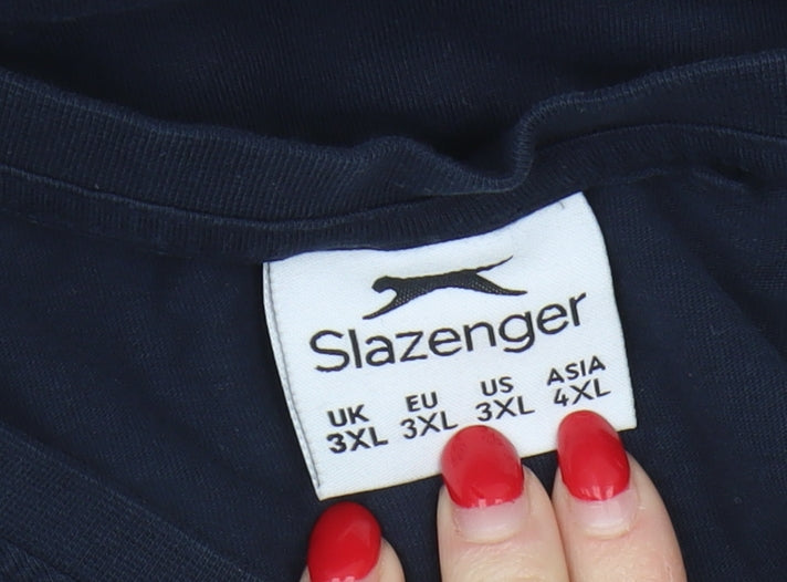 Slazenger Men's 3XL V-Neck Blue T-Shirt - Good Condition