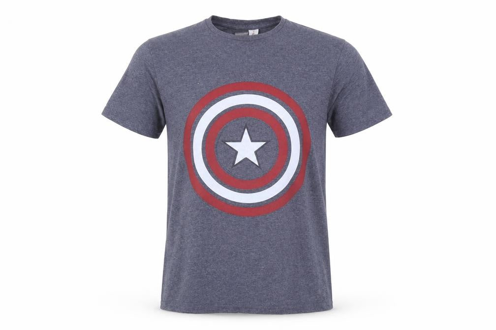 Front view of Marvel Captain America Blue Men's XS T-Shirt