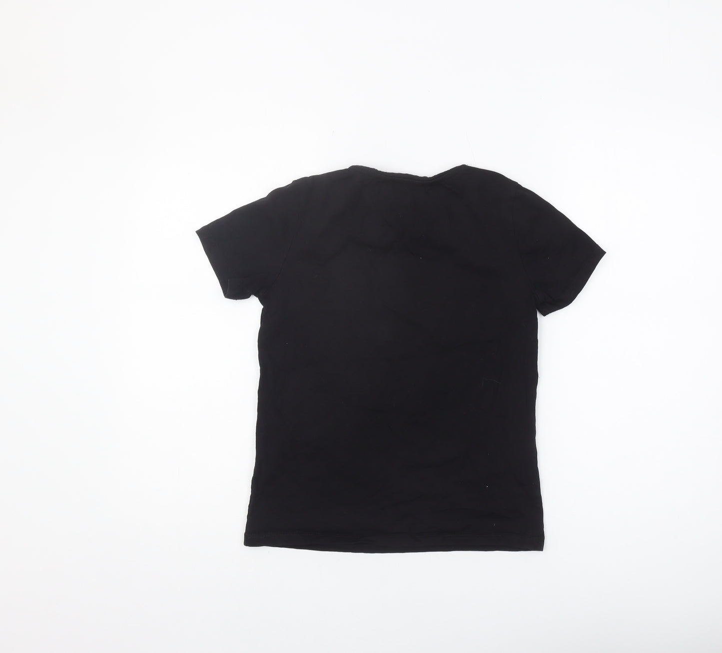 Stradivarius Black XS Unisex Casual T-Shirt