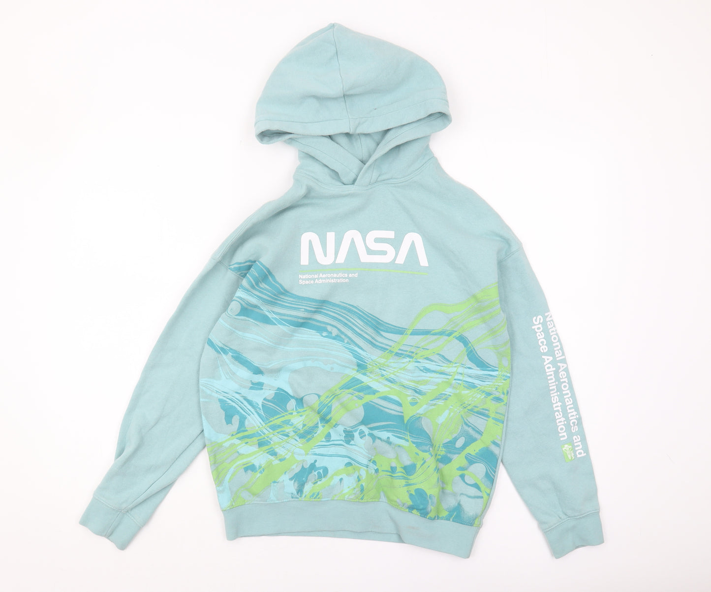 H&M Boys Blue NASA Pullover Hoodie Size 18 Years