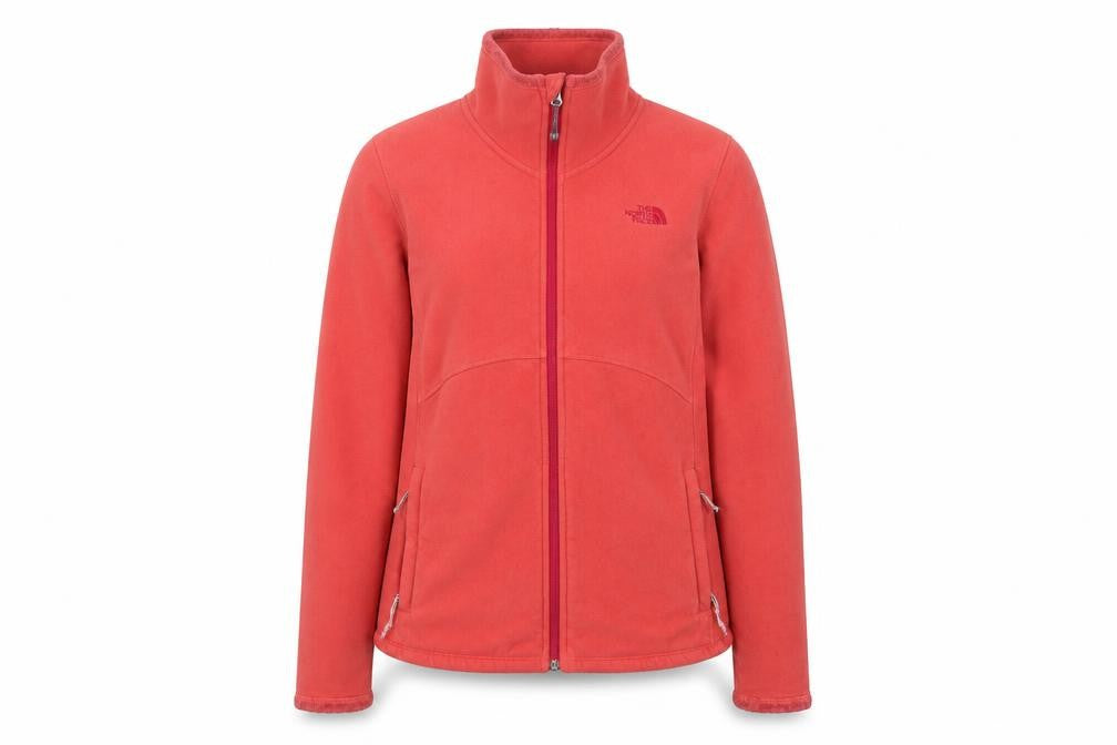 Front view of The North Face Women's Red Fleece Jacket, size L, Casual Style