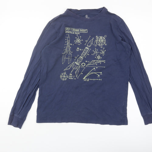 Lands' End Boys Blue Space Long Sleeve T-Shirt Size L