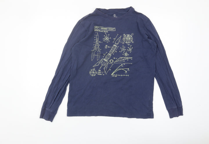 Lands' End Boys Blue Space Long Sleeve T-Shirt Size L