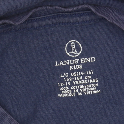 Lands' End Boys Blue Space Long Sleeve T-Shirt Size L