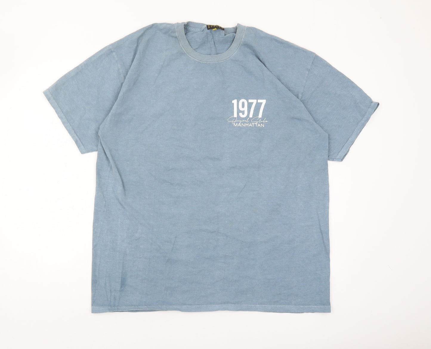 Hoxton Men’s Blue L 1977 Manhattan Graphic T-Shirt