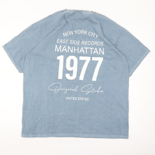 Hoxton Men’s Blue L 1977 Manhattan Graphic T-Shirt
