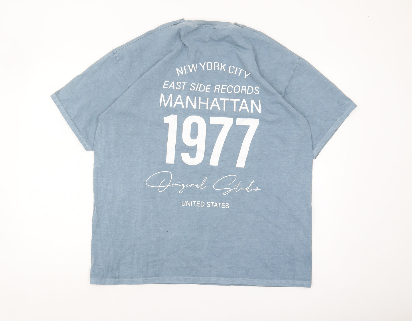 Hoxton Men’s Blue L 1977 Manhattan Graphic T-Shirt