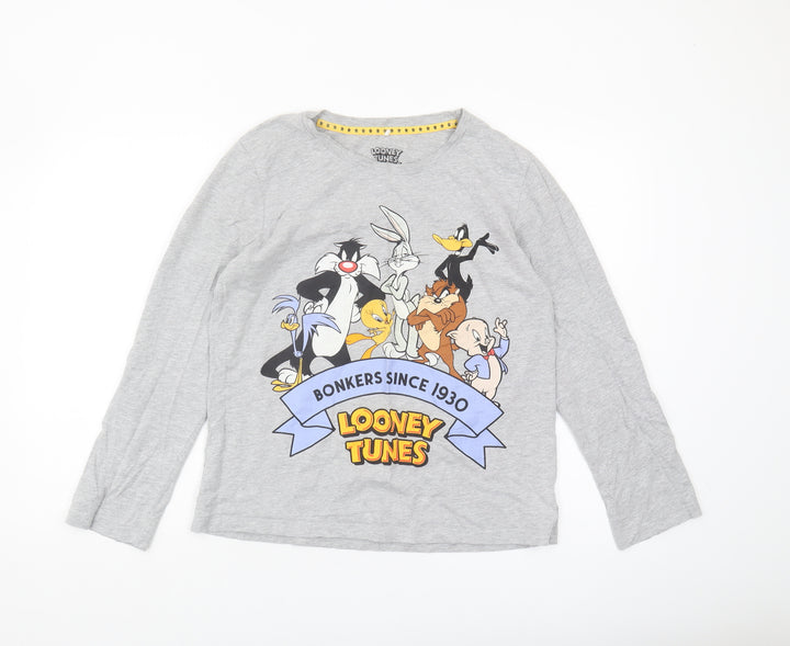 Looney Tunes Grey Long Sleeve T-Shirt - Size 12