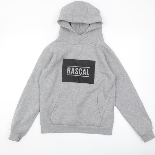 Rascal Boys Grey Hoodie, Size 13-14, Pullover with Logo