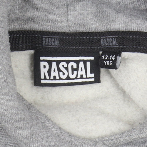 Rascal Boys Grey Hoodie, Size 13-14, Pullover with Logo