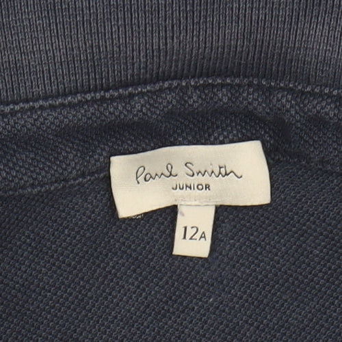 Paul Smith Boys Blue Polo Shirt 12 Years with Embroidered Accent