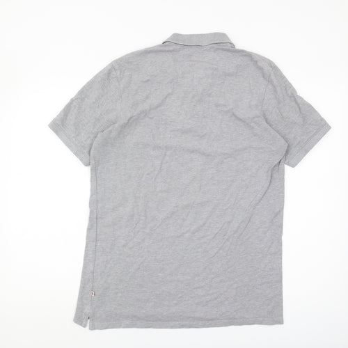 Jack & Jones Grey Mens Polo Shirt L Solid Casual