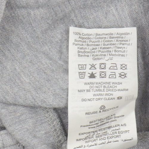 Jack & Jones Grey Mens Polo Shirt L Solid Casual