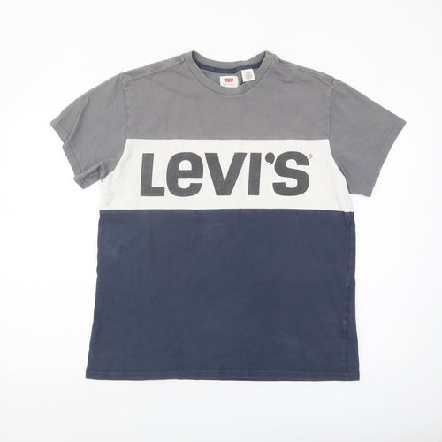 Levi's Men's Grey Colourblock Crew Neck T-Shirt M