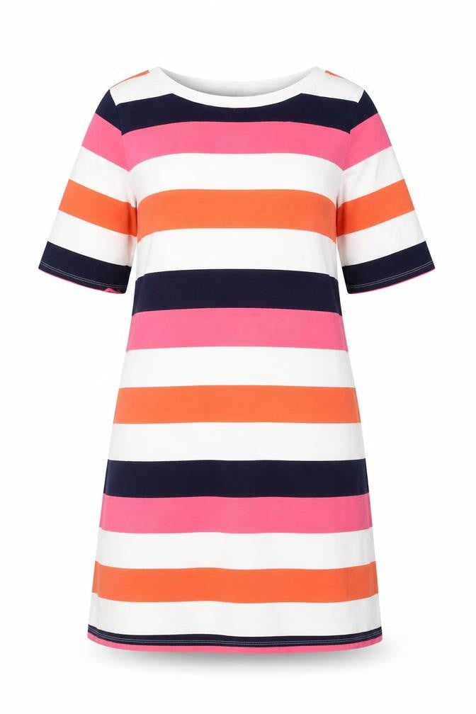 Front view of Gap Women's Multicoloured Striped T-Shirt Dress M