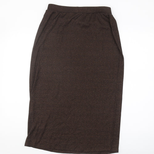 Marks and Spencer Women's Brown Pencil Skirt, Size 12, Casual