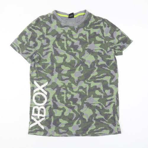 XBOX Boys Camouflage T-Shirt, Green Grey, 12-13 Yrs, Casual