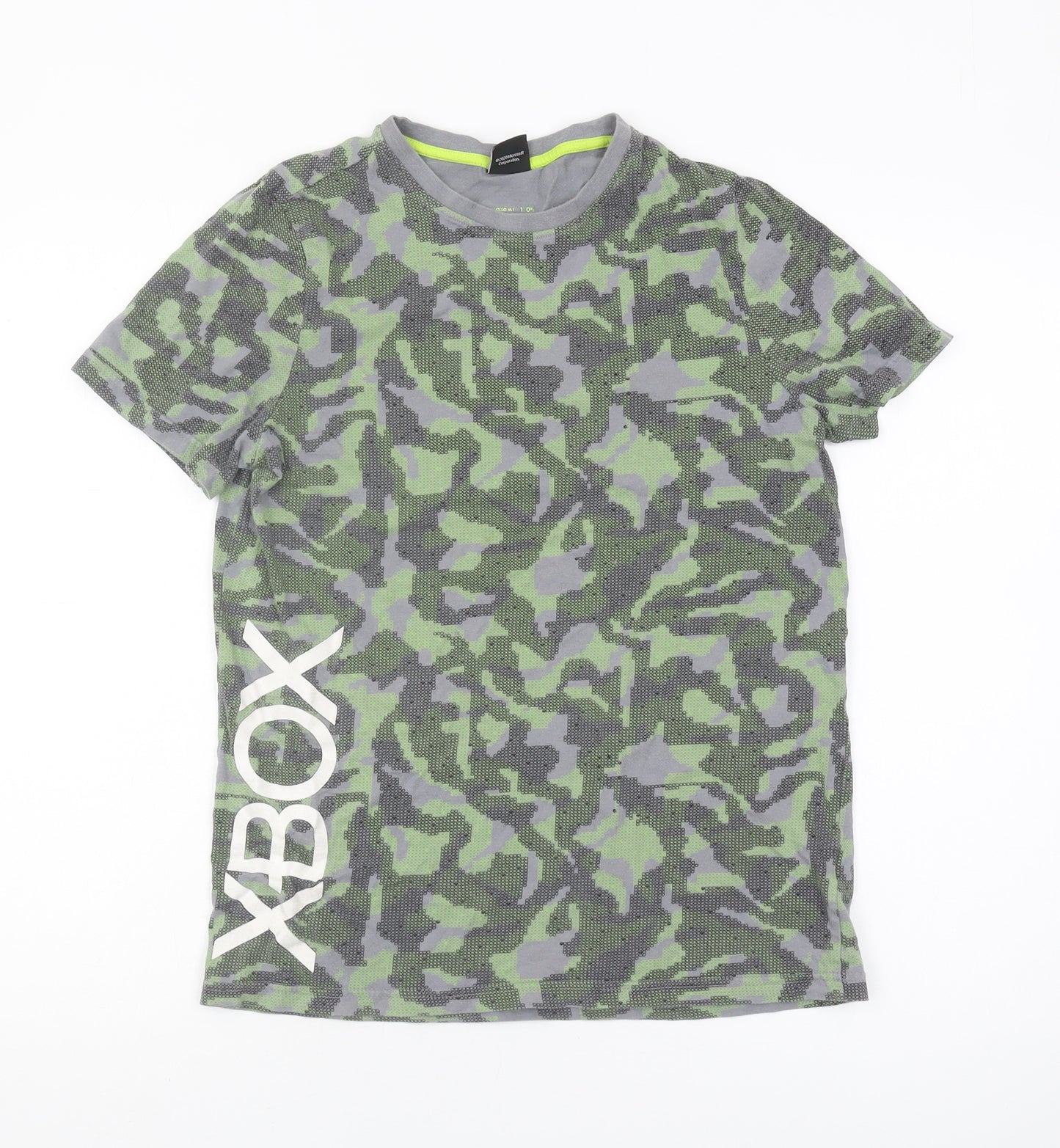 XBOX Boys Camouflage T-Shirt, Green Grey, 12-13 Yrs, Casual