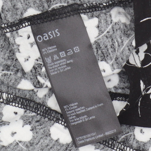 Oasis Women's Black Floral A-Line Dress, Size S