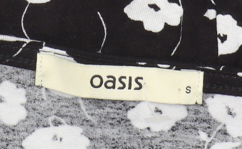 Oasis Women's Black Floral A-Line Dress, Size S