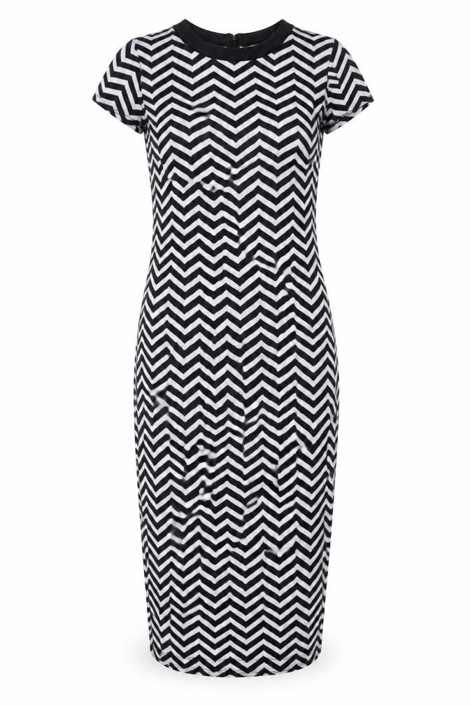 Front view of River Island Women's Chevron Dress, size 8