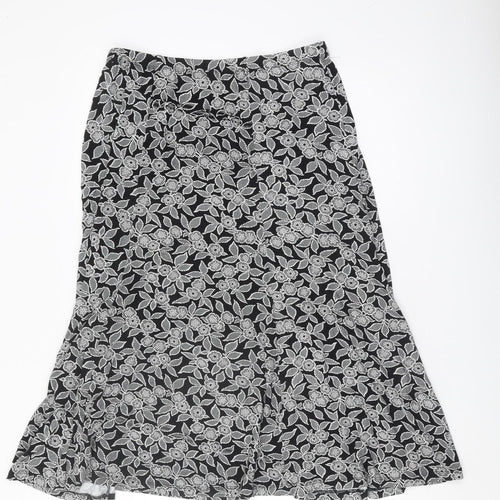 TIGI Women's Black Floral Skirt Size 10