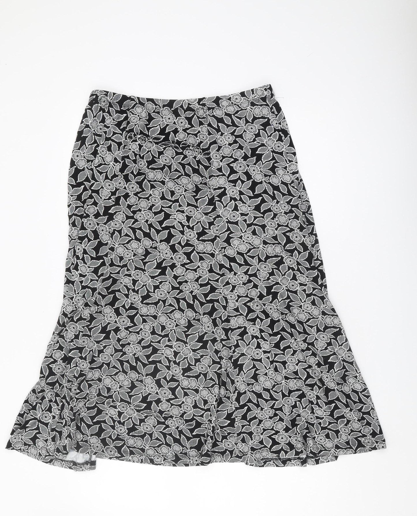 TIGI Women's Black Floral Skirt Size 10