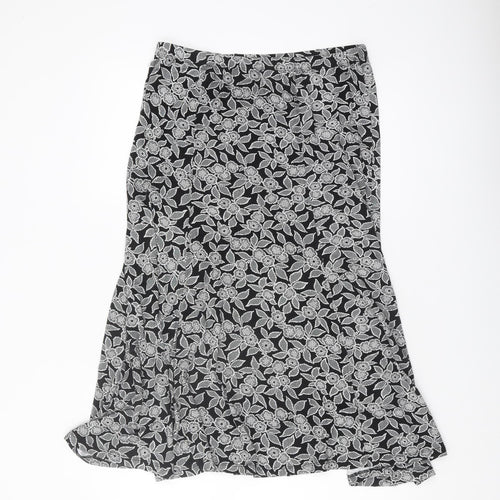 TIGI Women's Black Floral Skirt Size 10